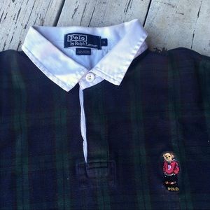 VINTAGE POLO BEAR BY RALPH LAUREN RUGBY TARTAN